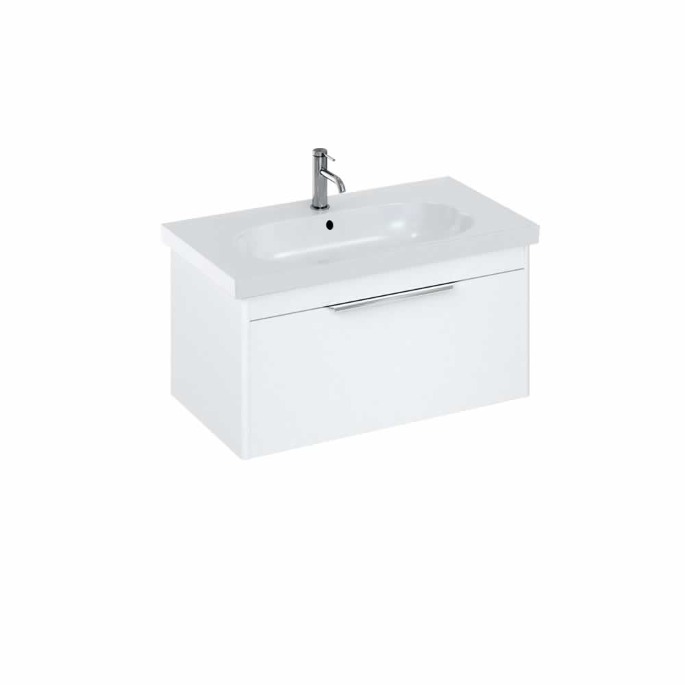Shoreditch 85cm single drawer Matt White with  with Origin Round Basin